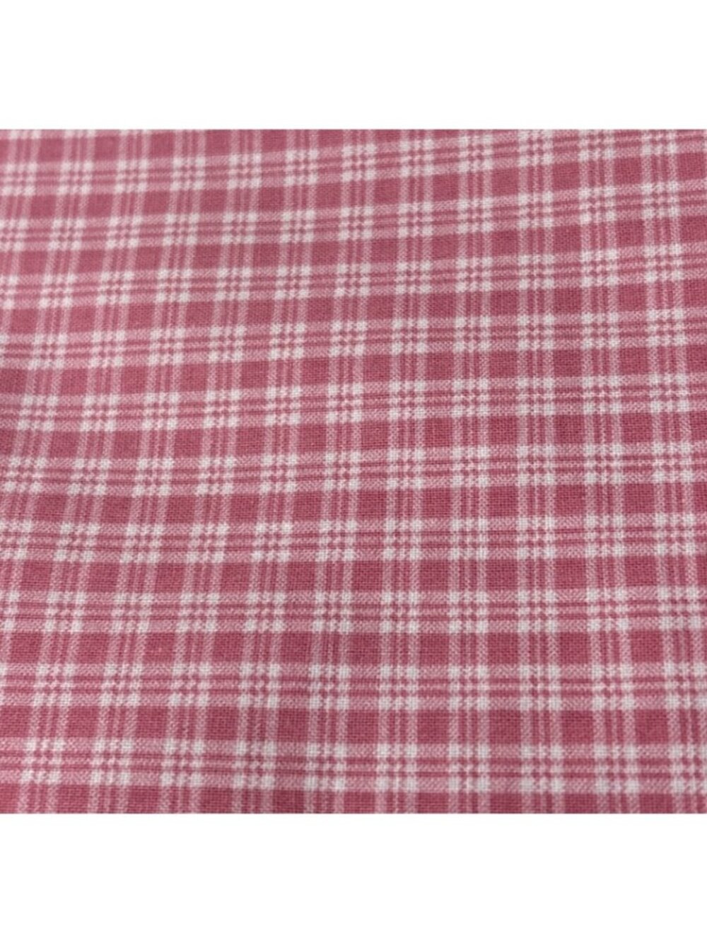 Pink Plaid Cotton Quilting Fabric 16" x 22" Material Craft Fabric